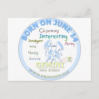 Postal 15 de junio cumpleaños - Gemini