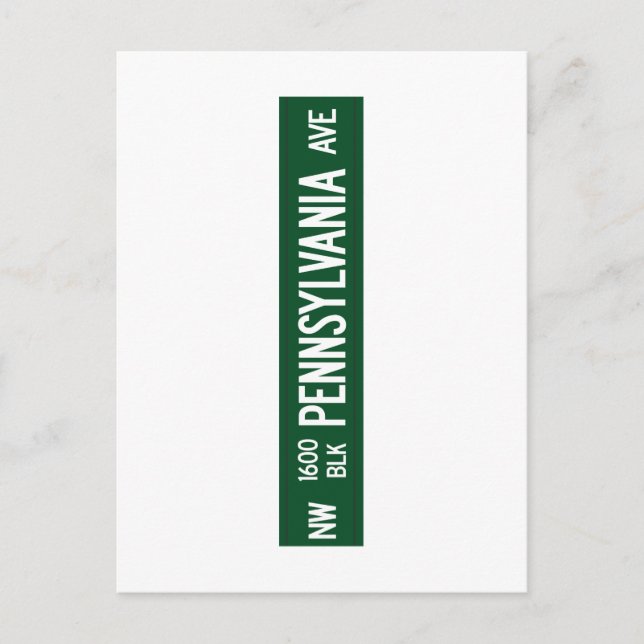 Postal 1600 Pennsylvania Avenue, Rótulo de Carretera, DC, (Anverso)