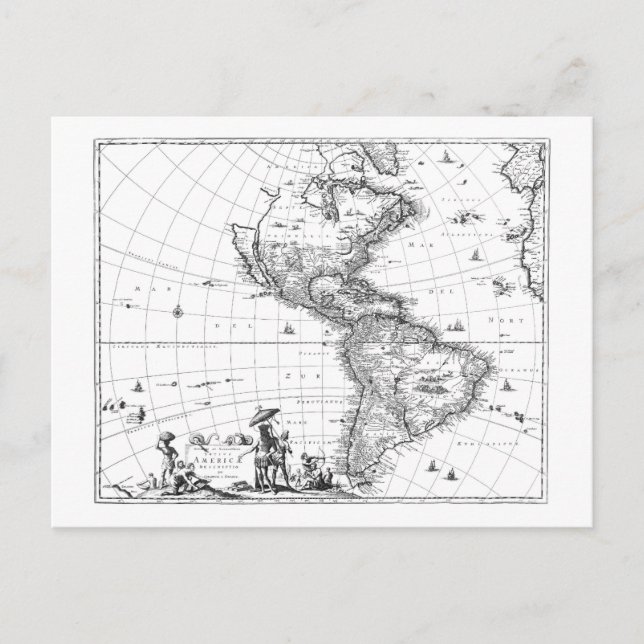 Postal 1671 Mapa Totius Americae Descriptio (Anverso)