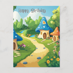Postal 16 de 17 pueblo de Blue Mushroom