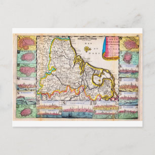 Postal 1710 Mapa De La Feuille de los Países Bajos Bélgic