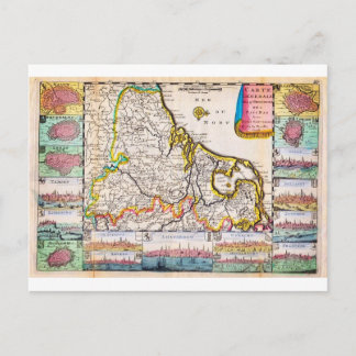 Postal 1710 Mapa De La Feuille de los Países Bajos Bélgic