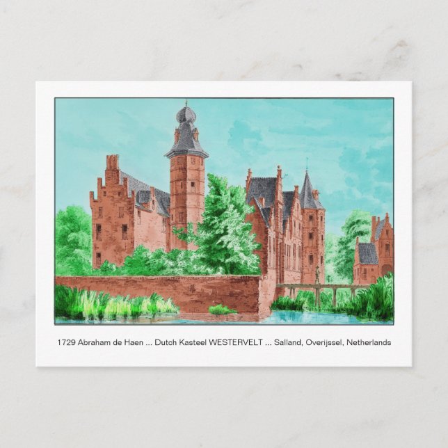 Postal 1729 A. de Haen Dutch Kasteel WESTERVELT... (Anverso)