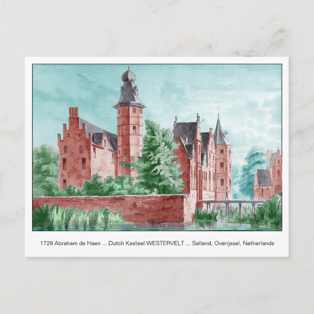 Postal 1729 A. de Haen Dutch Kasteel WESTERVELT Postcard (Anverso)