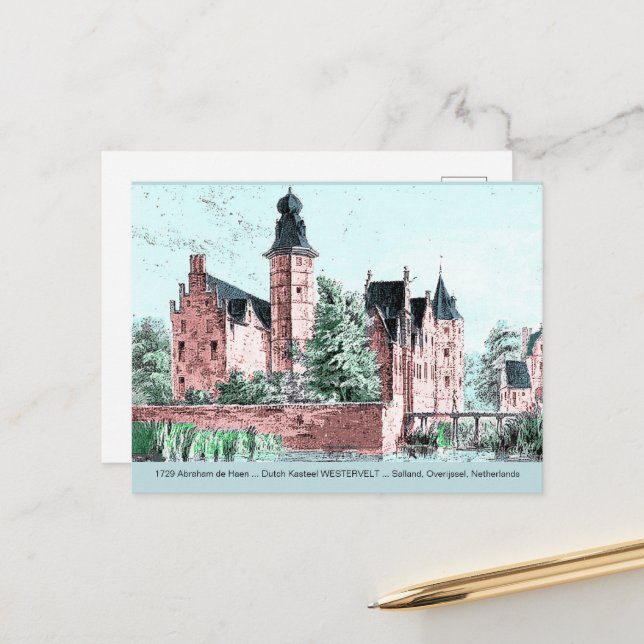 Postal 1729 A. de Haen Dutch Kasteel WESTERVELT Postcard (Anverso/Reverso In Situ)