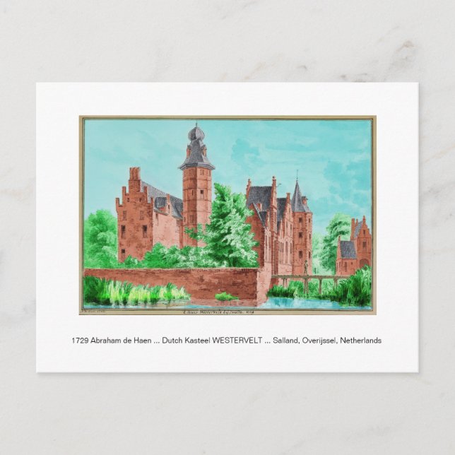 Postal 1729 A. de Haen Holandés Kasteel WESTERVELT .... T (Anverso)