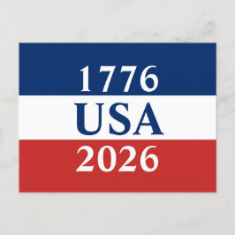 Postal 1776 USA 2026 Red White and Blue Patriotic
