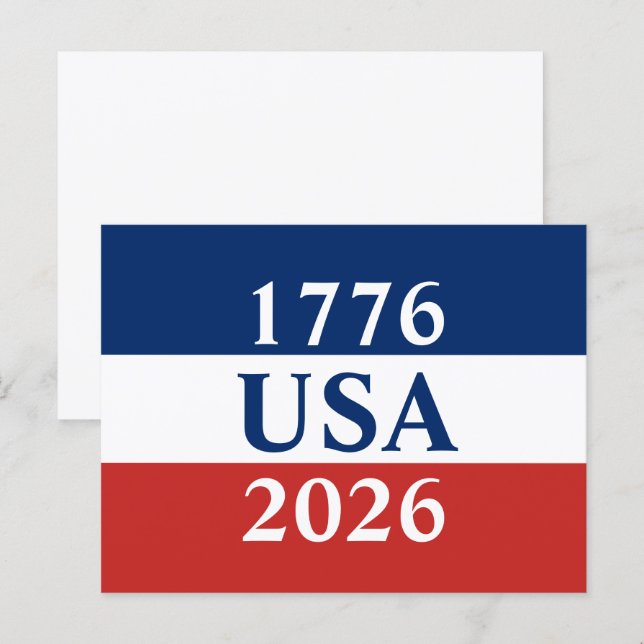 Postal 1776 USA 2026 Red White and Blue Patriotic (Anverso / Reverso)
