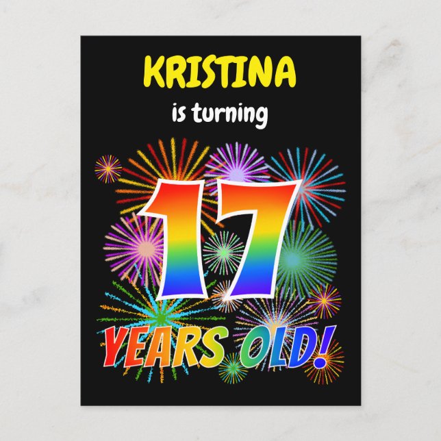 Postal 17 Aniversario - Fuegos artificiales divertidos, l (Anverso)