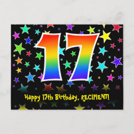 Postal 17 Cumpleaños: Patrón de Estrellas Divertidas, Arc