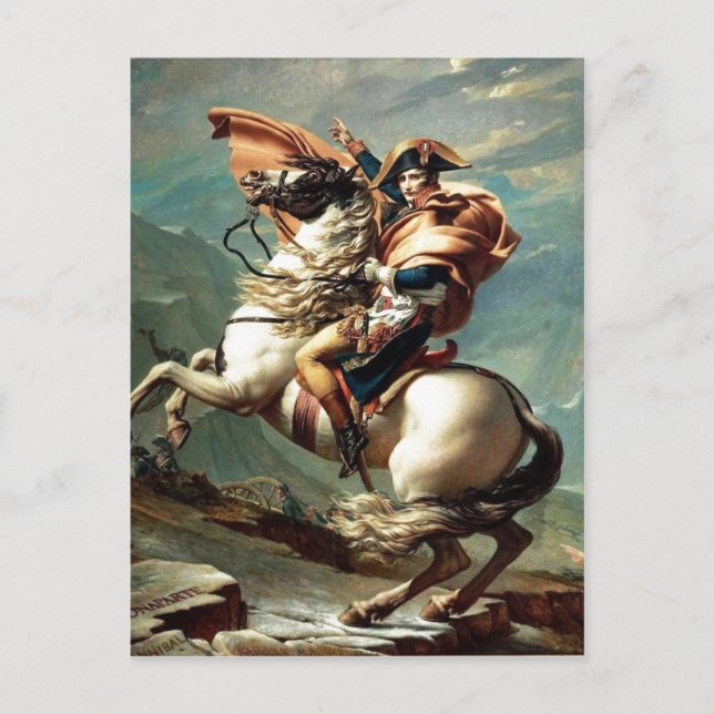 Postal 1801 Napoleón Cruzando los Alpes, Jacques-Louis Da (Anverso)