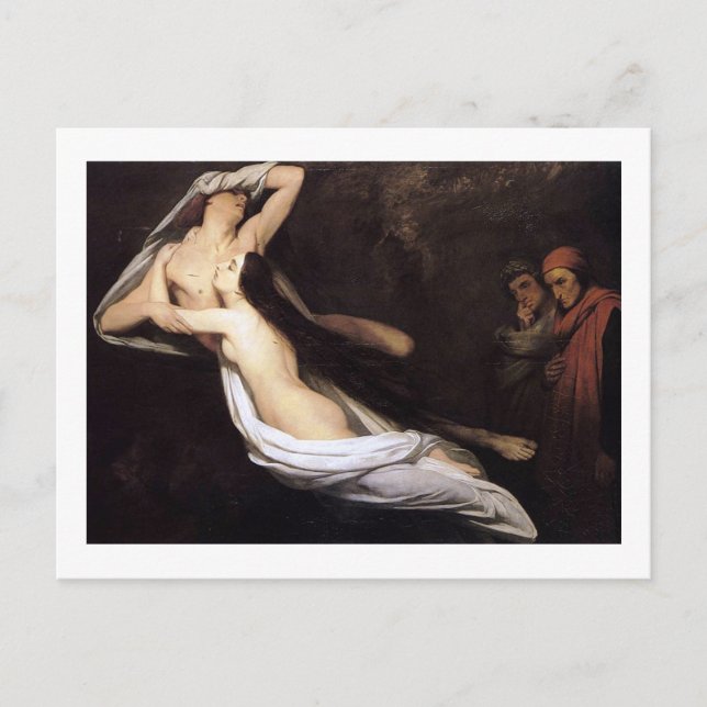 Postal 1835, Fantasmas de Paolo y Francesca (Anverso)