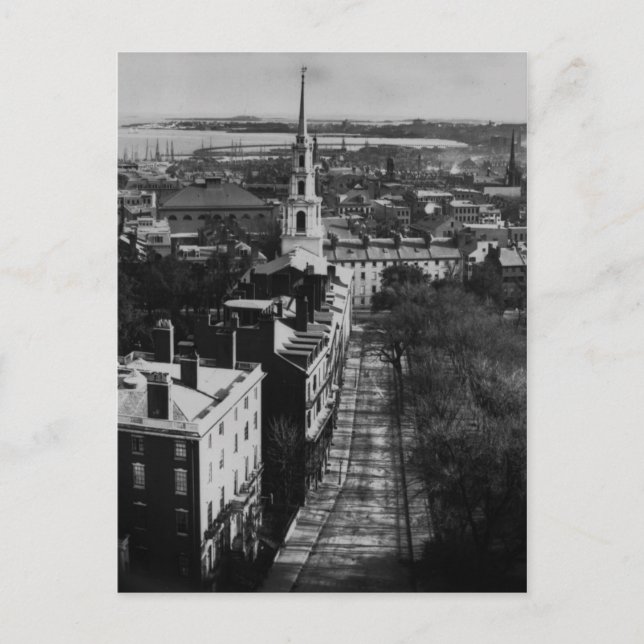 Postal 1859: Vista de Boston desde la Casa de Gobierno (Anverso)