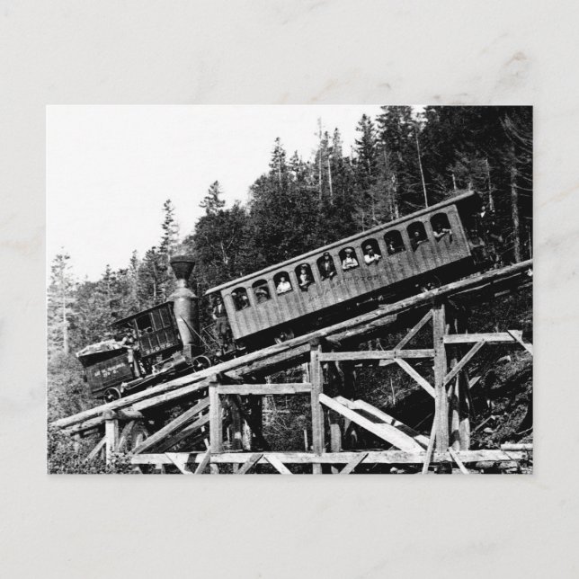 Postal 1880 Tren Ferroviario Nube ' (Anverso)