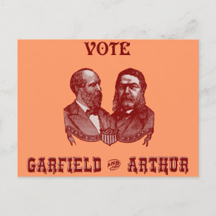 Postal 1880 Vote Garfield y Arthur, rojo