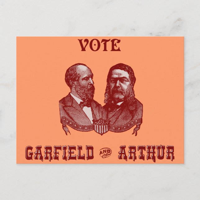Postal 1880 Vote Garfield y Arthur, rojo (Anverso)