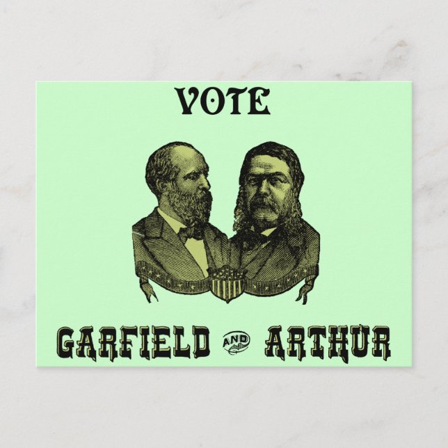 Postal 1880 Vote Garfield y Arthur, verde (Anverso)