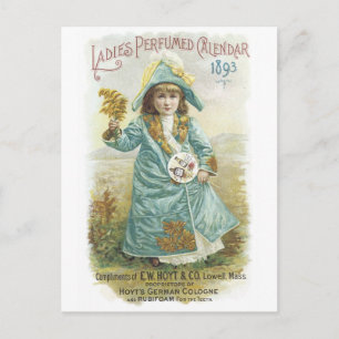 Postal 1893 Perfumed Calendar Hoyt & Co. German Co.