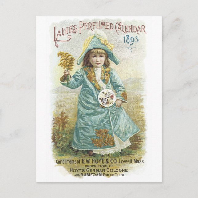 Postal 1893 Perfumed Calendar Hoyt & Co. German Co. (Anverso)