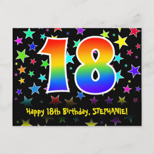 Postal 18 Aniversario: Patrón de las estrellas divertidas