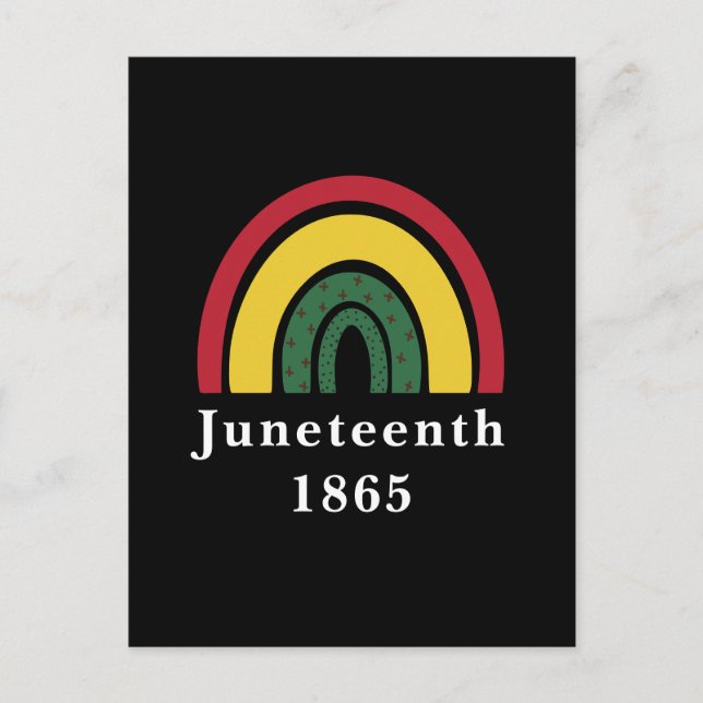 Postal 18 de junio de 1865 Historia negra afroamericana (Anverso)