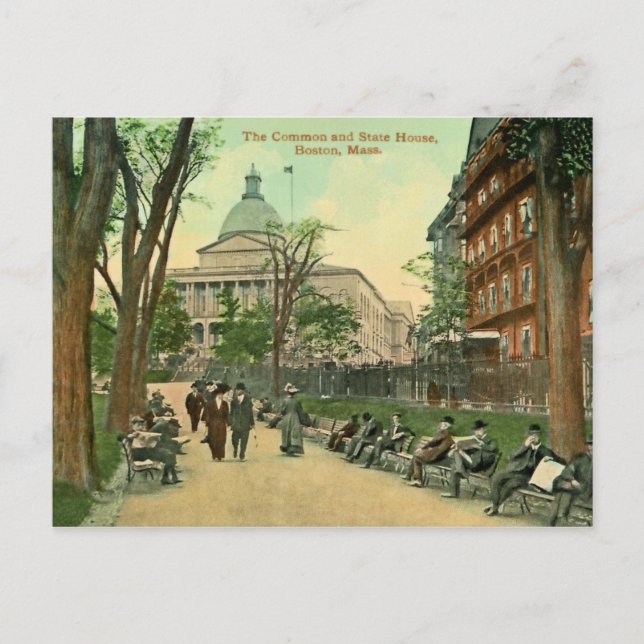 Postal  1900 Common and State House Boston MA Poster (Anverso)