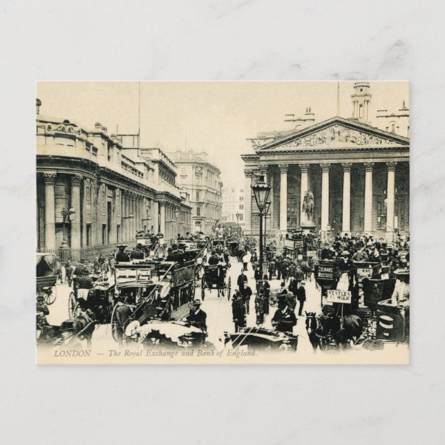 Postal 1900 London Royal Exchange and Bank of England Pos (Anverso)