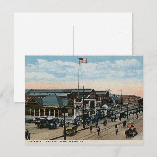 Postal 1900 Ship Yard Newport News VA  (Anverso / Reverso)