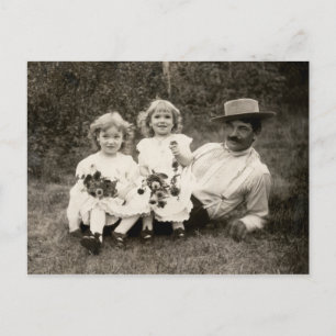 Postal 1905 Padre e hijas