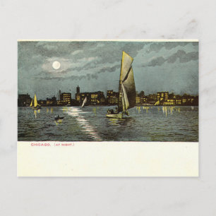 Postal 1906 Vintage Chicago de noche