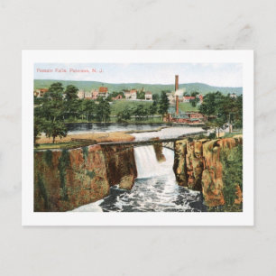 Postal 1909, Passaic Falls, Paterson New Jersey Vintage