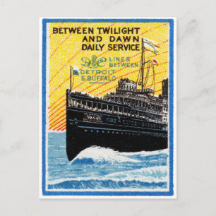 Postal 1910 Detroit a Buffalo Steamship