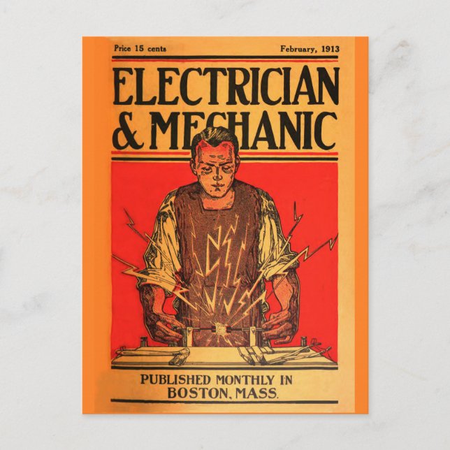 Postal "1913 Feb-ElectricianandMechanic" (Anverso)
