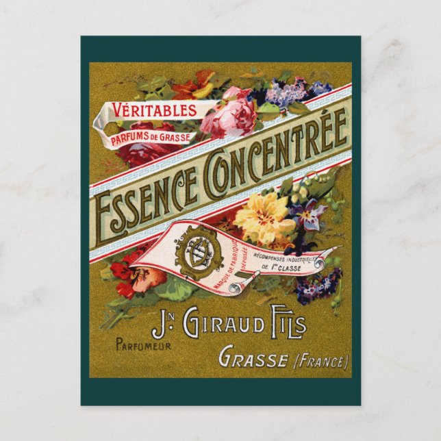 Postal 1915 Essence Concentree perfume francés (Anverso)