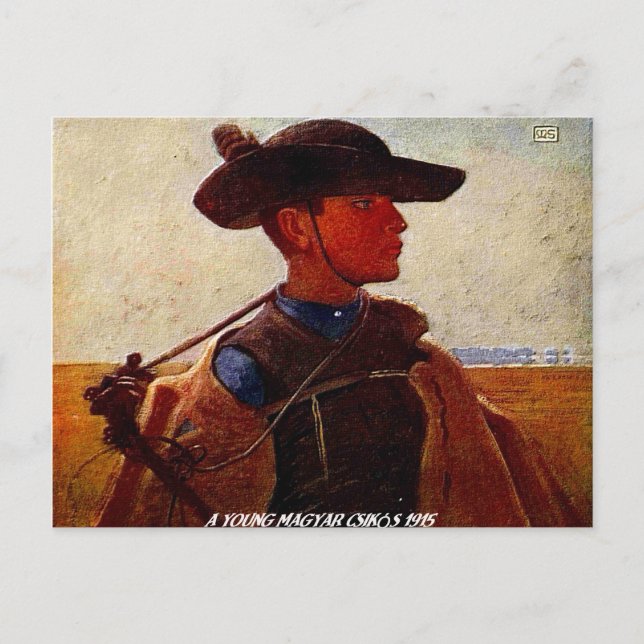 POSTAL "1915-UN JOVEN MAGYAR CSIKÓS" (Anverso)