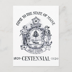 Postal 1920. Centenario del estado de Maine