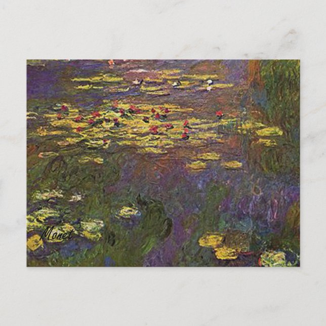 Postal 1920 de los lirios de agua de MONET (Anverso)