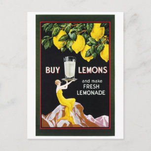 Postal 1920 Vintage Grocery Lemonade Poster Restaurado