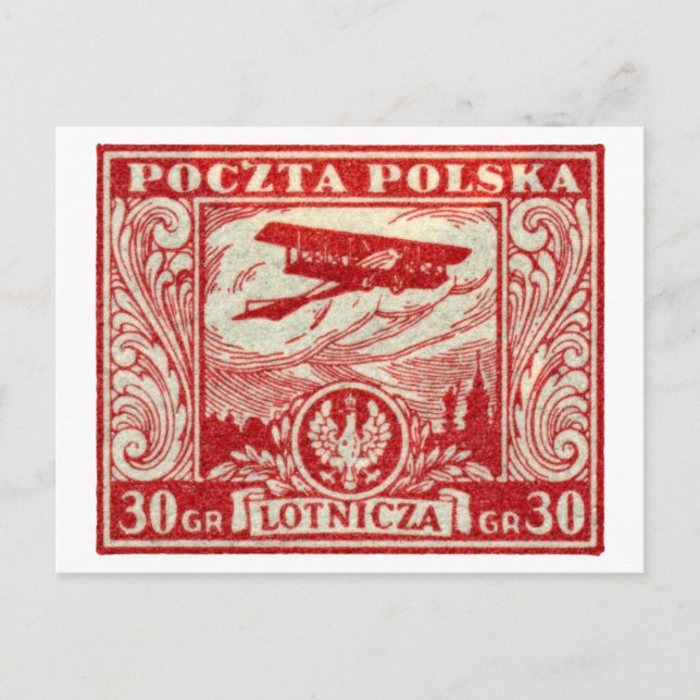 Postal 1925 30gr Sello de correo aéreo polaco (Anverso)