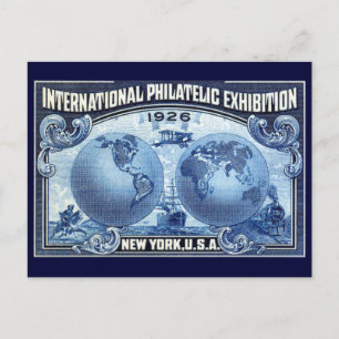 Postal 1926 International Philatelic Expo Nueva York