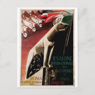 Postal 1929 11º Salón Internacional del Automóvil de Dell