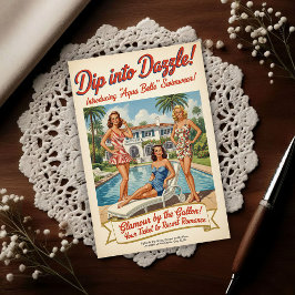 Postal 1948 Ropa de baño vintage de Aqua Belle Publicidad