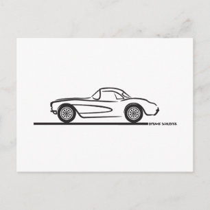 Postal 1956 1957 Chevrolet Corvette Hardtop