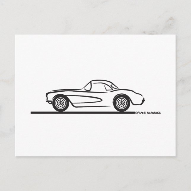 Postal 1956 1957 Chevrolet Corvette Hardtop (Anverso)