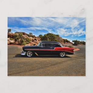 Postal 1956 barra de la calle de aire chevy bel