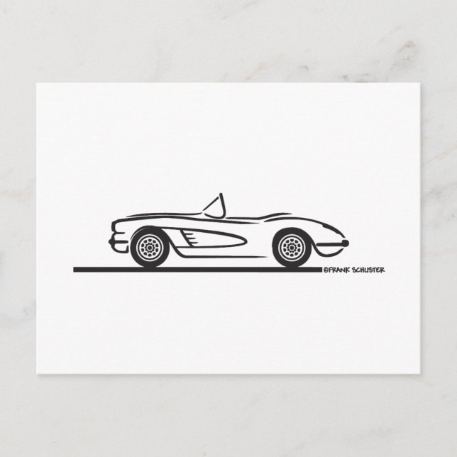 Postal 1959 1960 Corvette de Chevrolet (Anverso)
