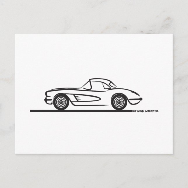 Postal 1959 1960 Corvette de Chevrolet Hardtop (Anverso)