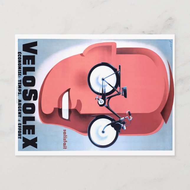 Postal 1959 Poster de publicidad en bicicleta con energía (Anverso)