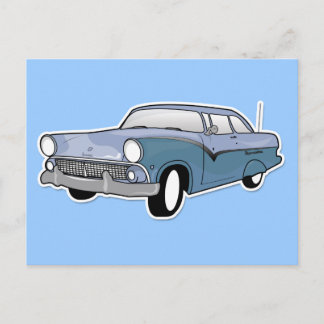 Postal 1959 retro azul