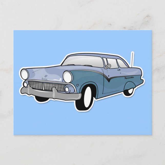 Postal 1959 retro azul (Anverso)